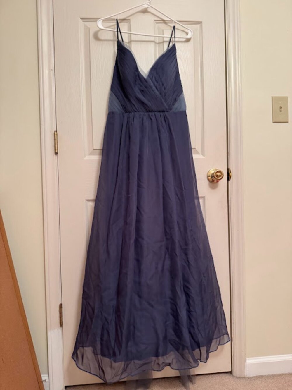 Dusty blue bridesmaids dress